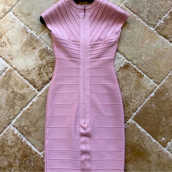 Super Sexy Pink Herve Leger Dress - Picture 3 of 8